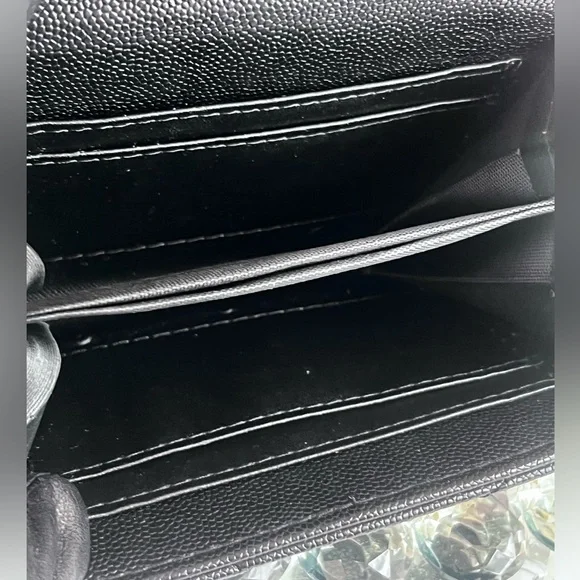 Yves Saint Laurent Black Chevron Wallet - Picture 6 of 12